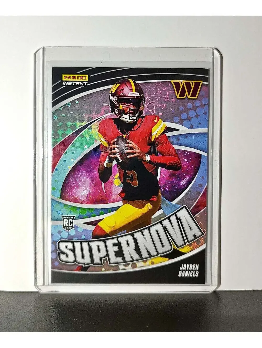 Jayden Daniels Rookie 2024 Panini Supernova NFL #17 Card Commanders 1/451